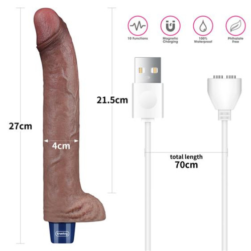 Вібратор LoveToy Real Softee Rechargeable Silicone Vibrating Dildo 11