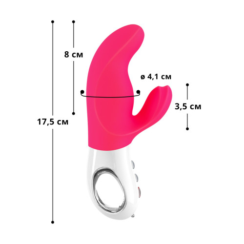 Вибратор-кролик Fun Factory MISS BI pink/white, 2 независимых мотора, диаметр 4,2 см