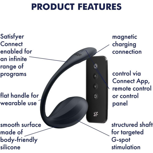 Вибро войте Satisfyer Ribbed Petal Connect App Black