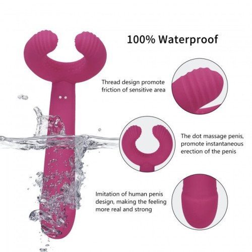 Вибратор для пар PLEASE ME - PLUM STAR с тремя моторами, гибкий