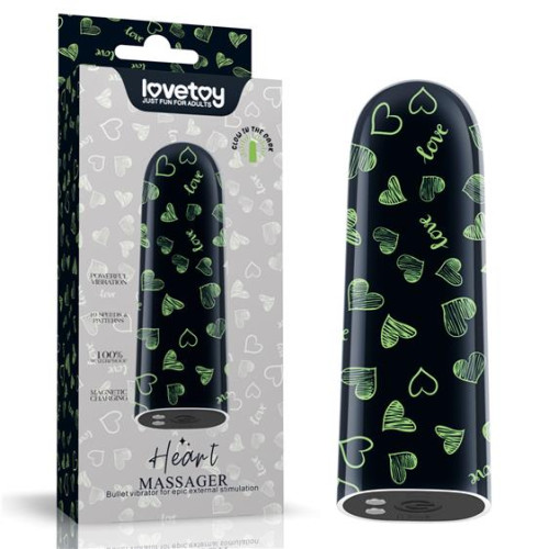 Виброшарики LoveToy Rechargeable GlowLoveToyinLoveToytheLoveToydark Heart Massager