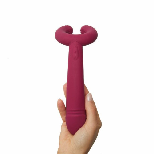 Вибратор для пар PLEASE ME - PLUM STAR с тремя моторами, гибкий