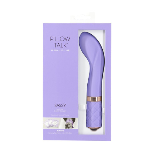 Роскошный вибратор Pillow Talk Sassy Purple Special Edition, Сваровски, повязка на глаза+игра