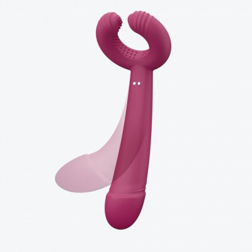 Вибратор для пар PLEASE ME - PLUM STAR с тремя моторами, гибкий