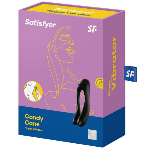 Вибратор на палец Satisfyer Candy Cane Черный