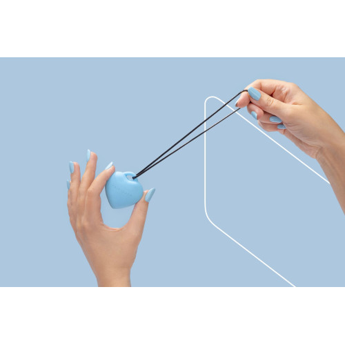 Мінівібратор «Сердечко» FairyGasm PleasureStone blue, 9 режимів, на шнурку