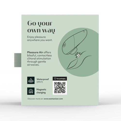 Вакуумний кліторальний стимулятор Womanizer Liberty 2 Sage, 8 режимів, магнітна кришечка