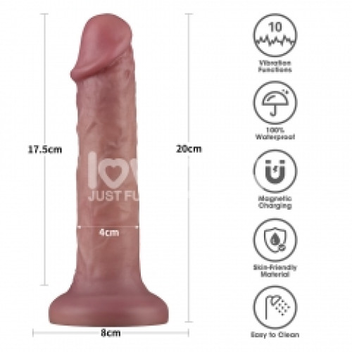 Реалистичный вибратор LoveToy Vibrating Dual Density Power Cock 8