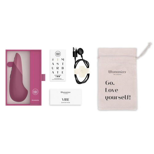 Мини-вибратор Womanizer Vibe Dusky Pink, 3 авторежима + 10 уровней интенсивности