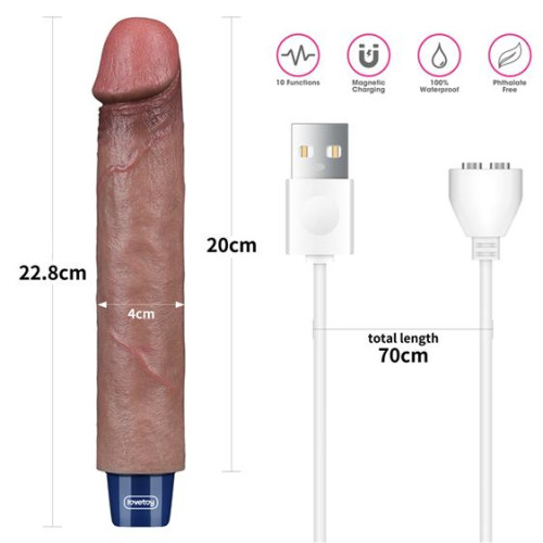 Вибратор LoveToy Real Softee Rechargeable Silicone Vibrating Dildo 9