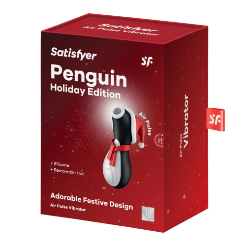Вакуумный клиторальный стимулятор Satisfyer Penguin Holiday Edition в шапочке и шарфе