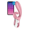 Смарт вибратор-кролик Satisfyer Hug Me Pink, 2 мотора, диаметр 4,2см, широкая клиторальная часть