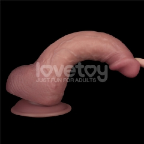 Реалистичный вибратор LoveToy Vibrating Dual Density Power Cock 8.5