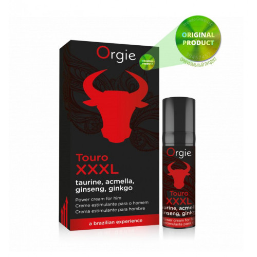 Крем для усиления эрекции и увеличения пениса Orgie TOURO XXXL 15 мл с таурином и гингко билоба