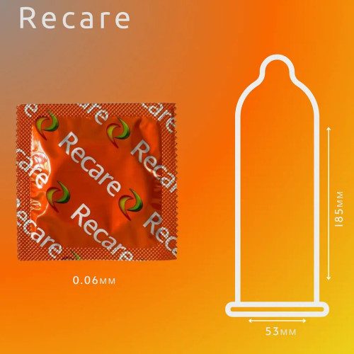 Recare Color Fruit Flavour Condoms 3 шт, аромати: м'ята, банан, полуниця