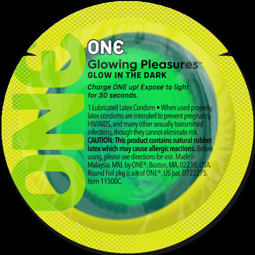 ONE Glowing Pleasures, 1 шт, світиться в темряві, зі змазкою