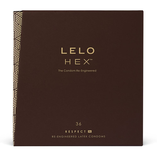 LELO HEX Condoms Respect XL 36 Pack, тонкі та суперміцні, збільшений розмір