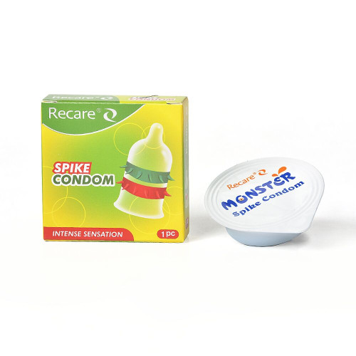 Recare Spike Condom Green (з рядами шипів)