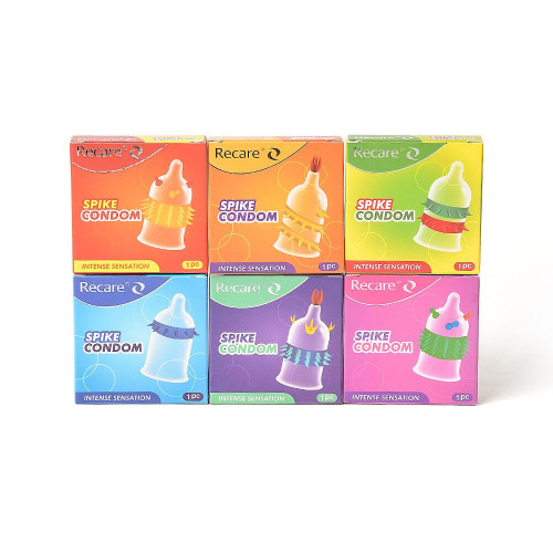 Recare Spike Condom Green (з рядами шипів)