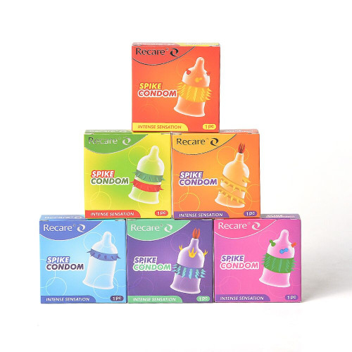 Recare Spike Condom Green (з рядами шипів)