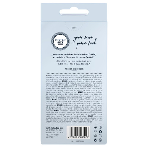 Mister Size - pure feel - 47 (10 condoms), товщина 0,05 мм