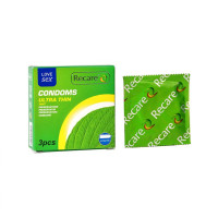 Recare Ultra Thin Mint Condoms 3 шт, ультратонкий, аромат: мята