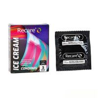 Holographic Recare Ice Cream Big Dotted Condoms 3 шт, з пухирцями, аромат: морозиво