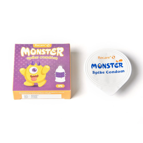 Recare Yellow Monster Spike Condom (з рядами пухирців та шипів)